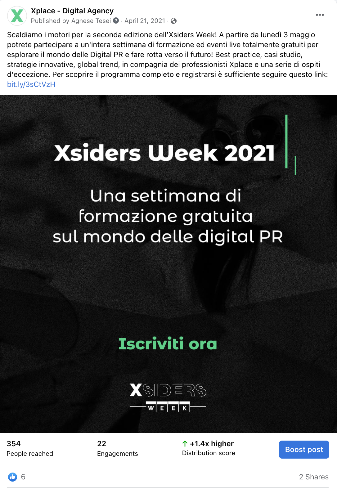 Seconda edizione della Xsiders Week